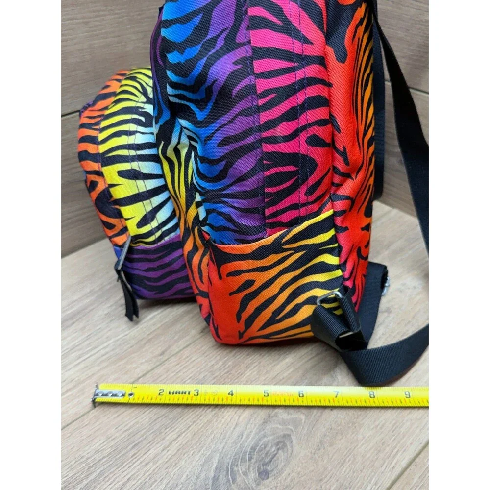 JanSport Rainbow Zebra Print Mini Backpack Made in USA - 90s Vintage